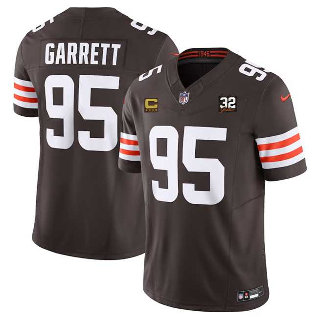 Men & Women & Youth Cleveland Browns #95 Myles Garrett Brown 2023 F.U.S.E. With 4-Star C Patch And Jim Brown Memorial Patch Vapor Untouchable Limited Football Stitched Jersey,We sell and wholesale Men & Women & Youth Cleveland Browns #95 Myles Garrett Brown 2023 F.U.S.E. With 4-Star C Patch And Jim Brown Memorial Patch Vapor Untouchable Limited Football Stitched Jersey on line form chian!